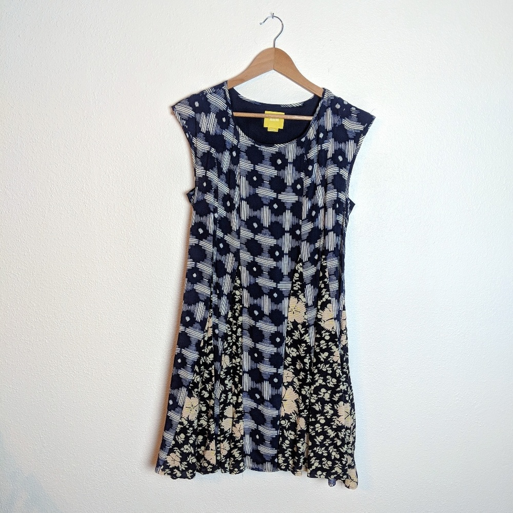 Maeve Anthropologie Floral Swing Dress Flowy Pleat